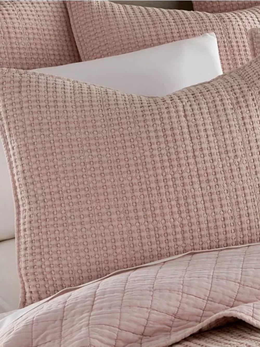 Levtex Home Mills Waffle Textured 3-Piece Quilt Set, BLUSH King 106x92in